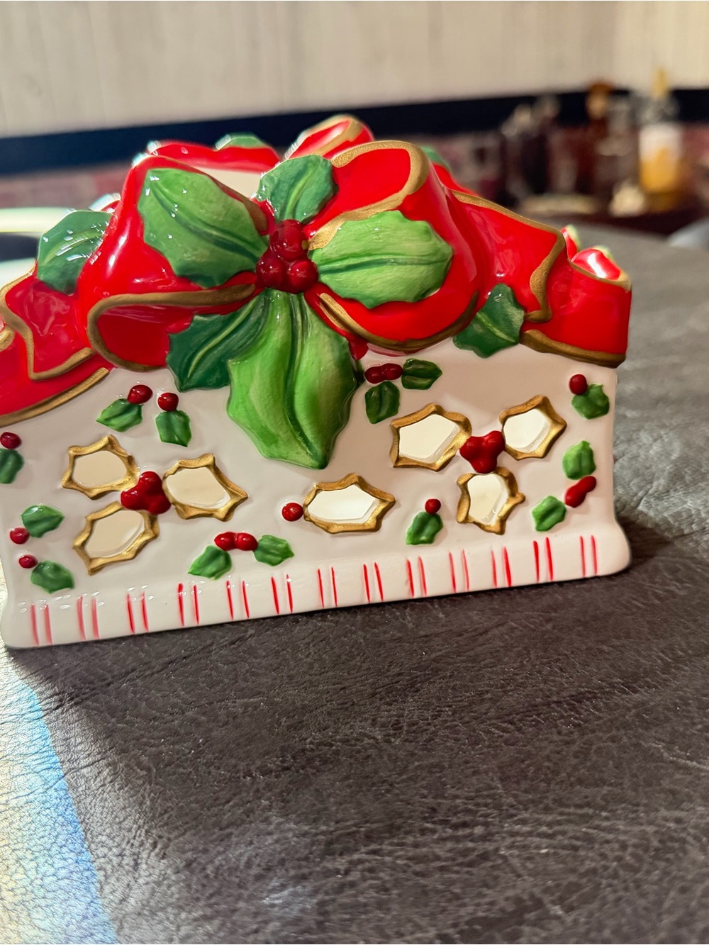 Festive Red & Green Holiday Napkin Holder